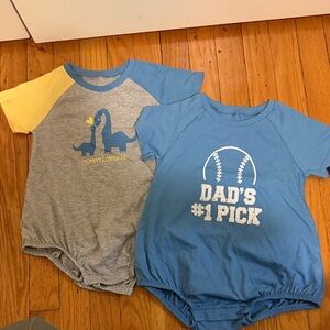 Blue and Gray Baby Rompers